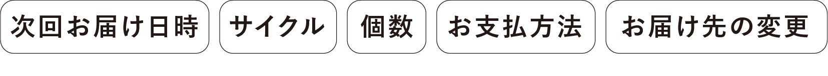 次回お届け日時・サイクル・個数・お支払方法・お届け先の変更