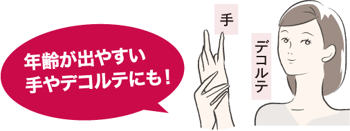 年齢が出やすい手やデコルテにも！