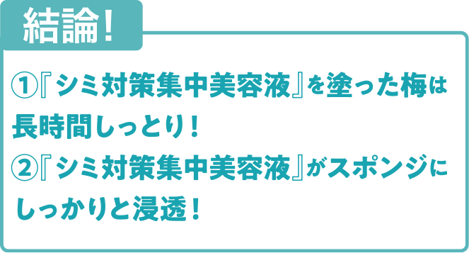 シミ対策集中美容液は長時間しっとり＆しっかり浸透