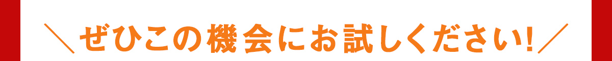 ぜひこの機会にお試しください!
